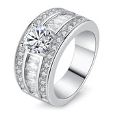 Elegant Geometrisk Ring med Zirkoner – Koreansk Design i Kobber med Luksusfinish HEYHEY Worldwide Dropshipping Store